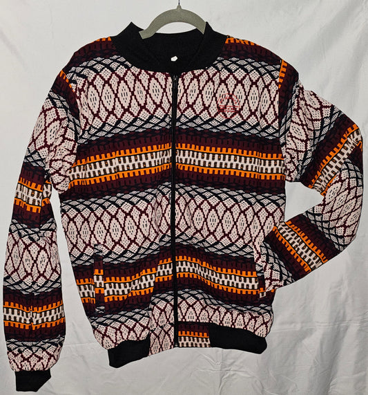 Fleece-Lined Ankara Bomber Jacket
